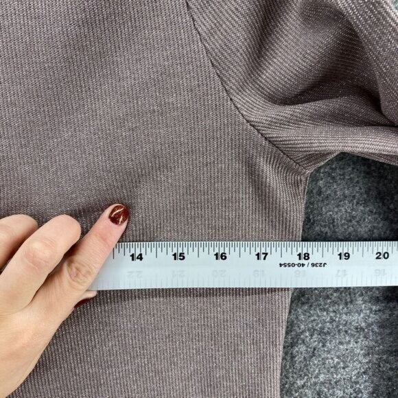 A New Day Top Women L Large Beige Crew Neck Long Sleeve Casual Pullover Comfort - Picture 7 of 9